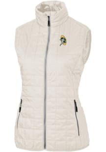 Cutter and Buck Green Bay Packers Womens White Historic Rainier PrimaLoft Vest