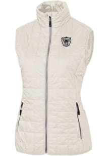 Cutter and Buck Las Vegas Raiders Womens White Historic Rainier PrimaLoft Vest