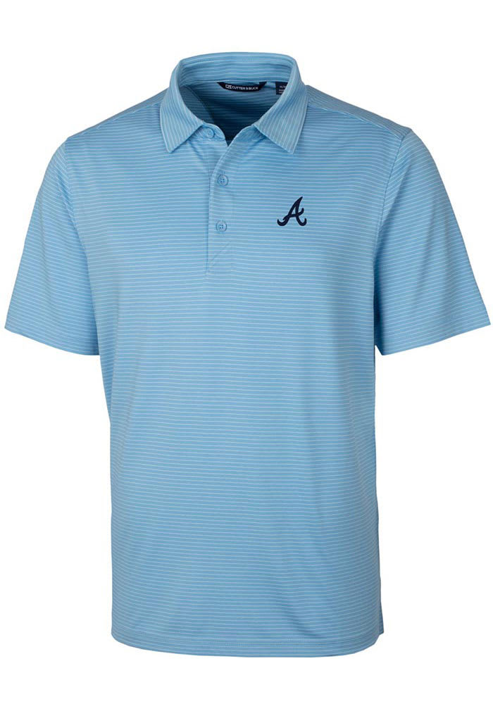 Atlanta Braves Cutter & Buck Forge Pencil Stripe Stretch Mens Polo