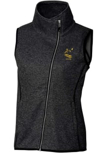 Cutter and Buck Pittsburgh Steelers Womens Charcoal Historic Mainsail Asymmetrical Vest