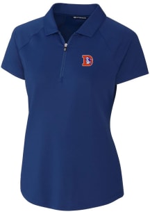 Cutter and Buck Denver Broncos Womens Blue Forge Short Sleeve Polo Shirt