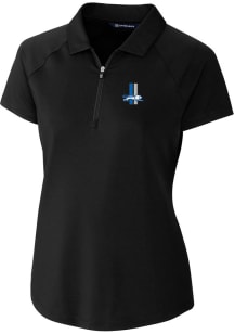 Cutter and Buck Detroit Lions Womens Black Forge Short Sleeve Polo Shirt
