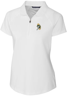 Cutter and Buck Green Bay Packers Womens White Forge Short Sleeve Polo Shirt