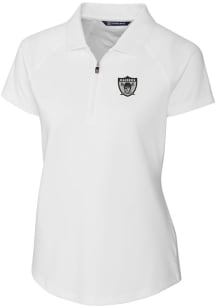 Cutter and Buck Las Vegas Raiders Womens White Forge Short Sleeve Polo Shirt