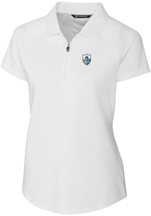 Cutter and Buck Los Angeles Chargers Womens White Forge Short Sleeve Polo Shirt