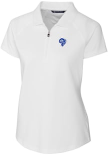 Cutter and Buck Los Angeles Rams Womens White Forge Short Sleeve Polo Shirt