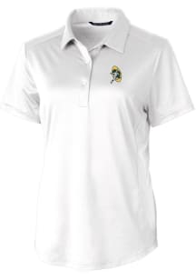 Cutter and Buck Green Bay Packers Womens White Prospect Short Sleeve Polo Shirt