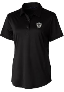 Cutter and Buck Las Vegas Raiders Womens Black Prospect Short Sleeve Polo Shirt