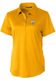 Cutter and Buck Los Angeles Chargers Womens Gold Prospect Short Sleeve Polo Shirt