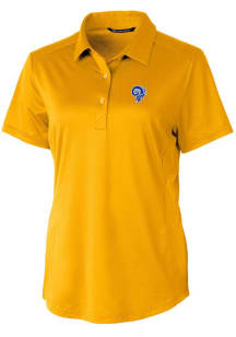Cutter and Buck Los Angeles Rams Womens Gold Prospect Short Sleeve Polo Shirt