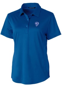 Cutter and Buck Los Angeles Rams Womens Blue Prospect Short Sleeve Polo Shirt