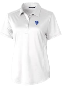 Cutter and Buck Los Angeles Rams Womens White Prospect Short Sleeve Polo Shirt
