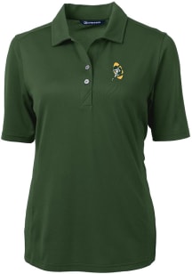 Cutter and Buck Green Bay Packers Womens Green Historic Virtue Eco Pique Short Sleeve Polo Shirt