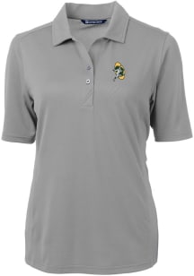 Cutter and Buck Green Bay Packers Womens Grey Virtue Eco Pique Short Sleeve Polo Shirt