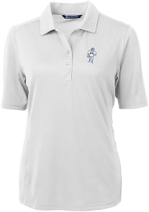 Cutter and Buck Houston Texans Womens White Historic Virtue Eco Pique Short Sleeve Polo Shirt