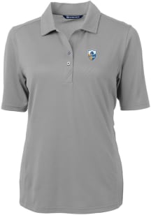 Cutter and Buck Los Angeles Chargers Womens Grey Virtue Eco Pique Short Sleeve Polo Shirt