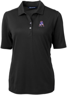 Cutter and Buck New England Patriots Womens Black Virtue Eco Pique Short Sleeve Polo Shirt