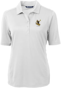 Cutter and Buck Pittsburgh Steelers Womens White Historic Virtue Eco Pique Short Sleeve Polo Shi..