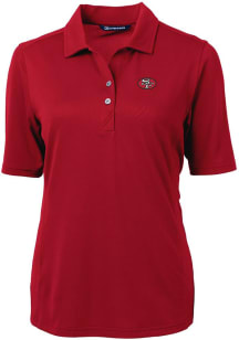 Cutter and Buck San Francisco 49ers Womens Red Historic Virtue Eco Pique Short Sleeve Polo Shirt