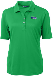 Cutter and Buck Seattle Seahawks Womens Green Virtue Eco Pique Short Sleeve Polo Shirt