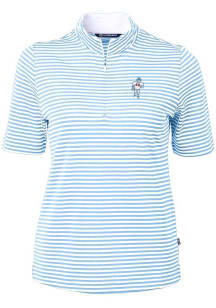 Cutter and Buck Houston Texans Womens Light Blue Virtue Eco Pique Short Sleeve Polo Shirt
