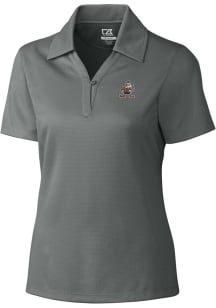 Cutter and Buck Cleveland Browns Womens Grey Drytec Genre Short Sleeve Polo Shirt