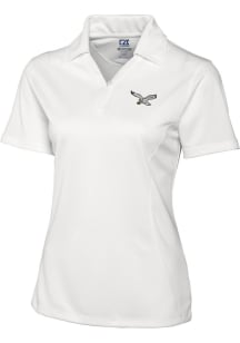 Cutter and Buck Philadelphia Eagles Womens White Drytec Genre Short Sleeve Polo Shirt