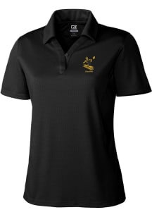 Cutter and Buck Pittsburgh Steelers Womens Black Drytec Genre Short Sleeve Polo Shirt
