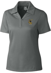 Cutter and Buck Pittsburgh Steelers Womens Grey Drytec Genre Short Sleeve Polo Shirt