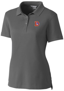 Cutter and Buck Denver Broncos Womens Grey Advantage Short Sleeve Polo Shirt