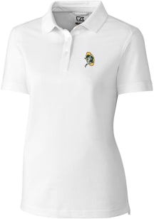 Cutter and Buck Green Bay Packers Womens White Advantage Short Sleeve Polo Shirt