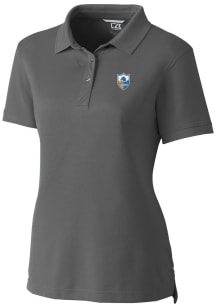 Cutter and Buck Los Angeles Chargers Womens Grey Advantage Short Sleeve Polo Shirt