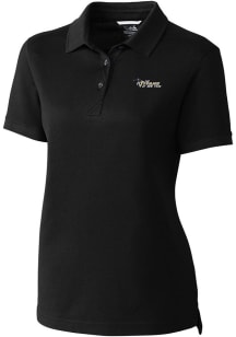 Cutter and Buck New York Jets Womens Black Advantage Short Sleeve Polo Shirt