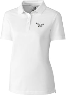 Cutter and Buck Philadelphia Eagles Womens White Advantage Short Sleeve Polo Shirt