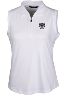Cutter and Buck Las Vegas Raiders Womens White Historic Forge Polo Shirt