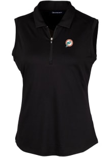 Cutter and Buck Miami Dolphins Womens Black Historic Forge Polo Shirt