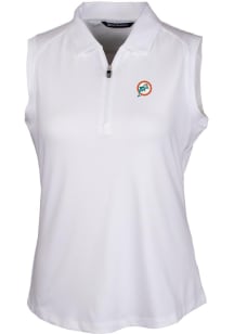 Cutter and Buck Miami Dolphins Womens White Historic Forge Polo Shirt