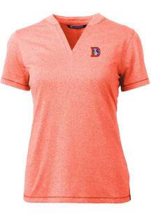 Cutter and Buck Denver Broncos Womens Orange Historic Forge Short Sleeve T-Shirt