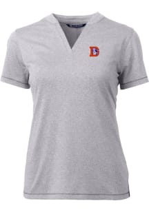Cutter and Buck Denver Broncos Womens Grey Historic Forge Short Sleeve T-Shirt