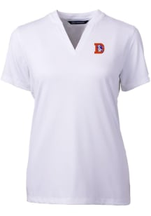 Cutter and Buck Denver Broncos Womens White Historic Forge Short Sleeve T-Shirt