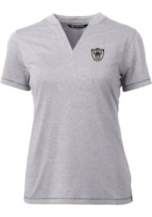 Cutter and Buck Las Vegas Raiders Womens Grey Historic Forge Short Sleeve T-Shirt