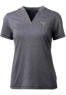 Cutter and Buck Philadelphia Eagles Womens Charcoal Forge Short Sleeve T-Shirt