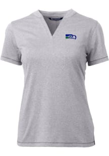 Cutter and Buck Seattle Seahawks Womens Grey Historic Forge Short Sleeve T-Shirt