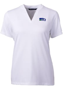 Cutter and Buck Seattle Seahawks Womens White Historic Forge Short Sleeve T-Shirt