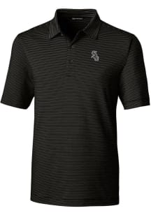 Cutter and Buck Chicago White Sox Mens Black Forge Pencil Stripe Short Sleeve Polo