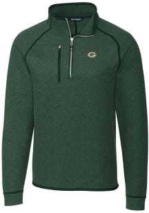 Cutter and Buck Green Bay Packers Mens Green Mainsail Long Sleeve Qtr Zip Pullover