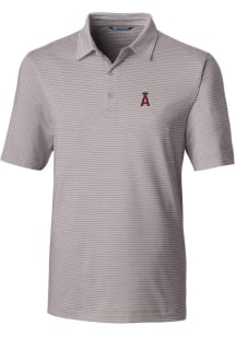 Cutter and Buck Los Angeles Angels Mens Grey Forge Pencil Stripe Short Sleeve Polo