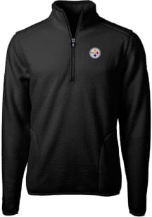 Cutter and Buck Pittsburgh Steelers Mens Black Cascade Sherpa Long Sleeve 1/4 Zip Pullover