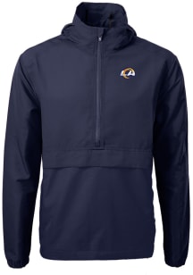 Cutter and Buck Los Angeles Rams Mens Navy Blue Charter Eco Pullover Jackets