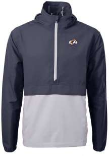 Cutter and Buck Los Angeles Rams Mens Navy Blue Charter Eco Pullover Jackets
